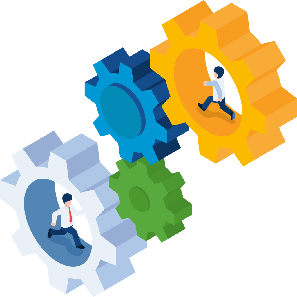 Isometric-businessman-running-inside-the-gear-Converted